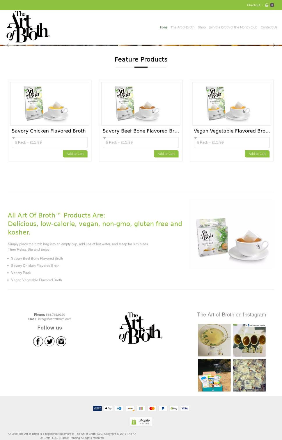 theartofbroth.com shopify website screenshot