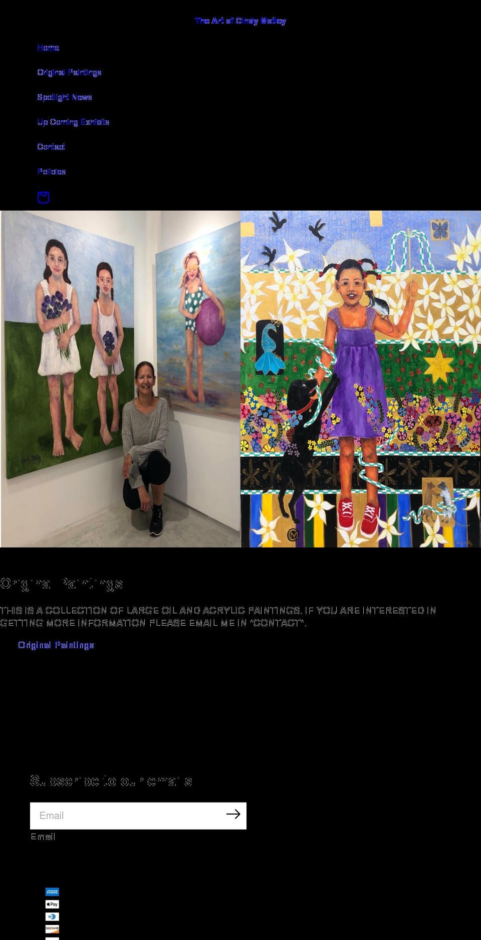 theartofcindymotley.com shopify website screenshot