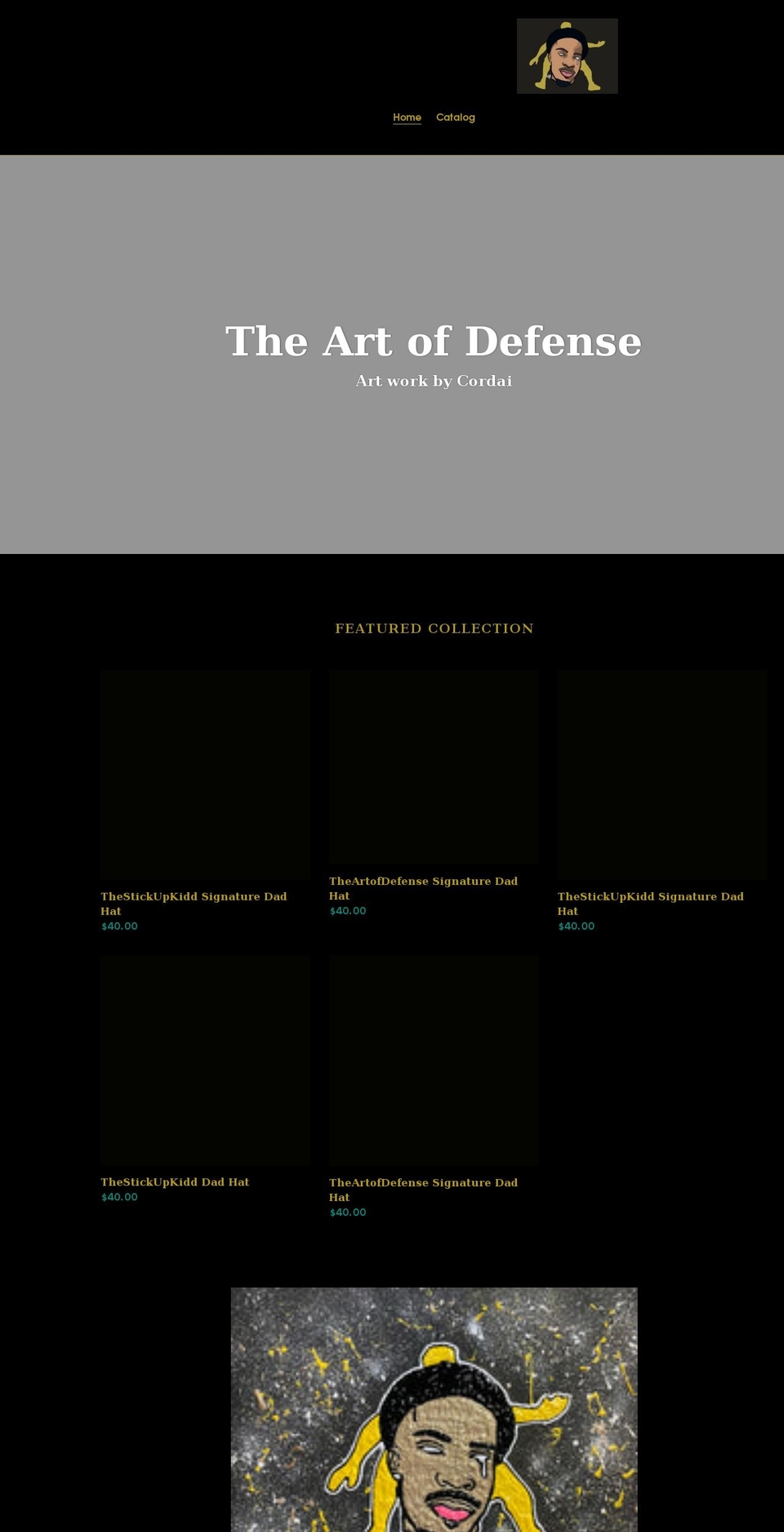 theartofdefense.net shopify website screenshot
