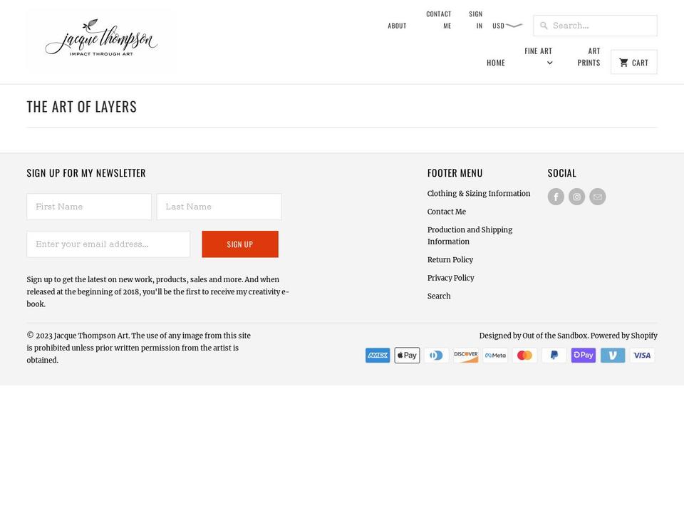 theartoflayers.com — Shopify storefront screenshot