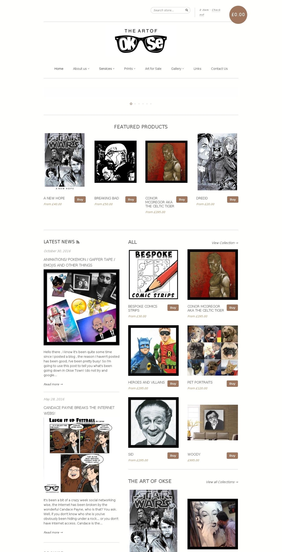 theartofokse.com shopify website screenshot