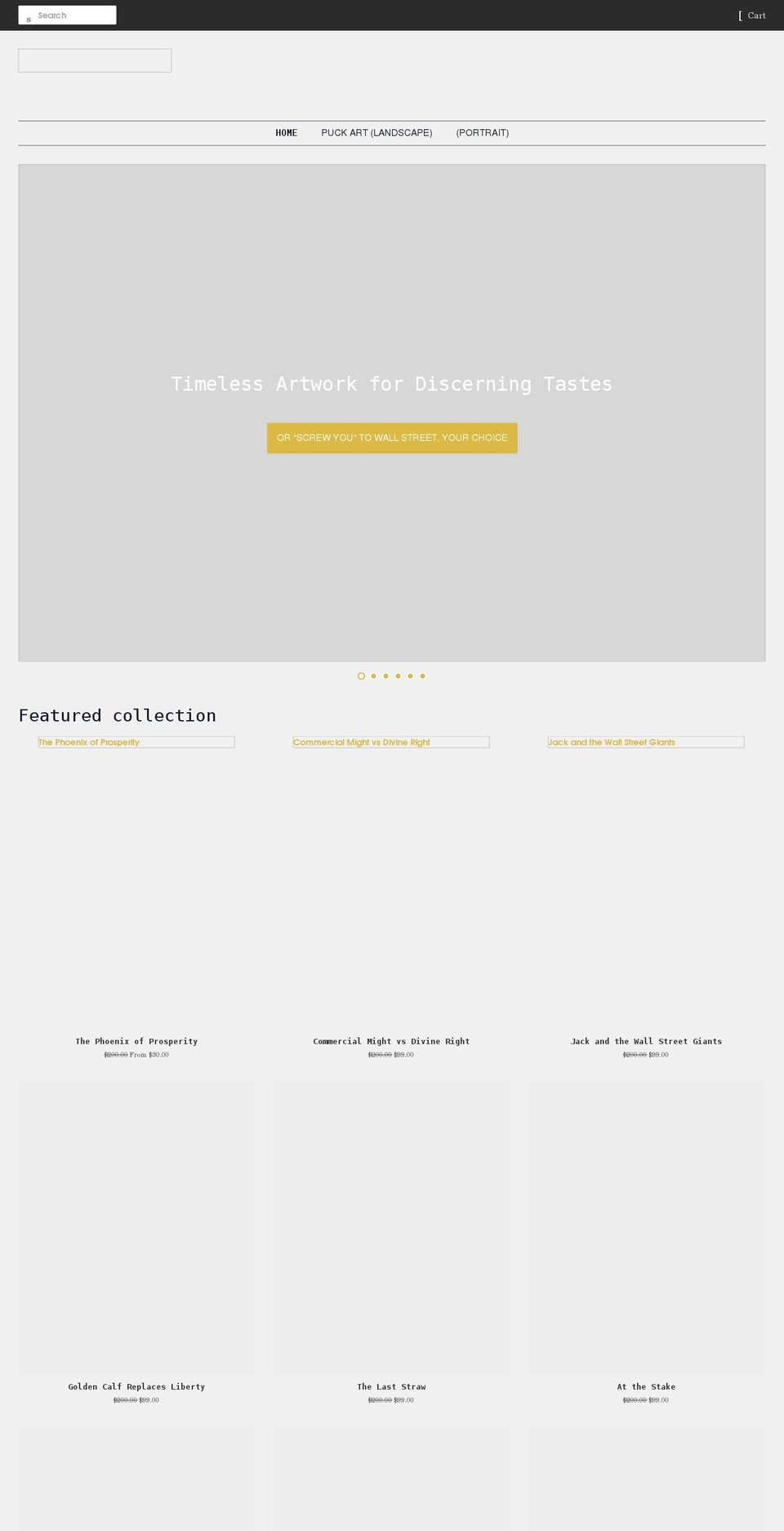 theartofpuck.com shopify website screenshot