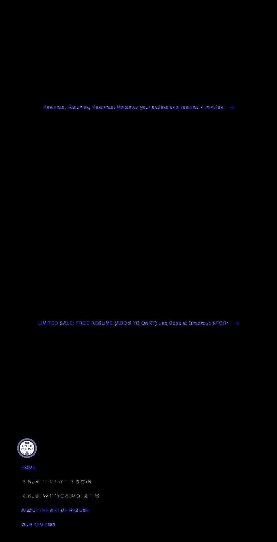 theartofresume.com — Shopify storefront screenshot