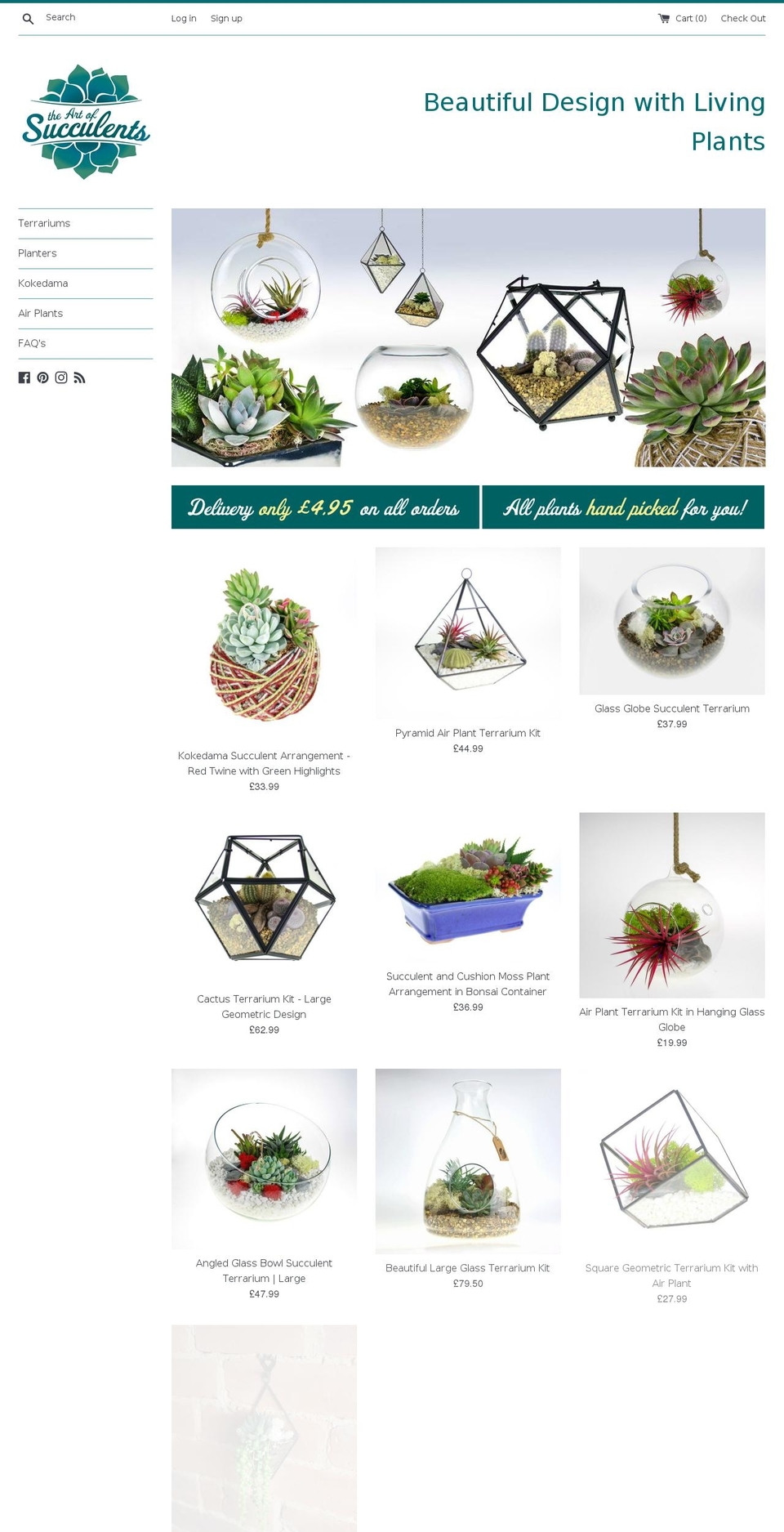 theartofsucculents.com shopify website screenshot