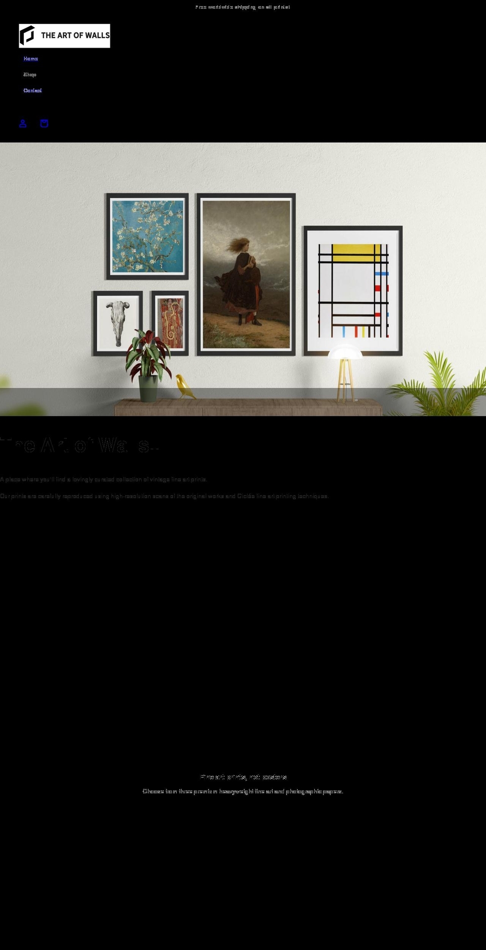 theartofwalls.co.uk shopify website screenshot