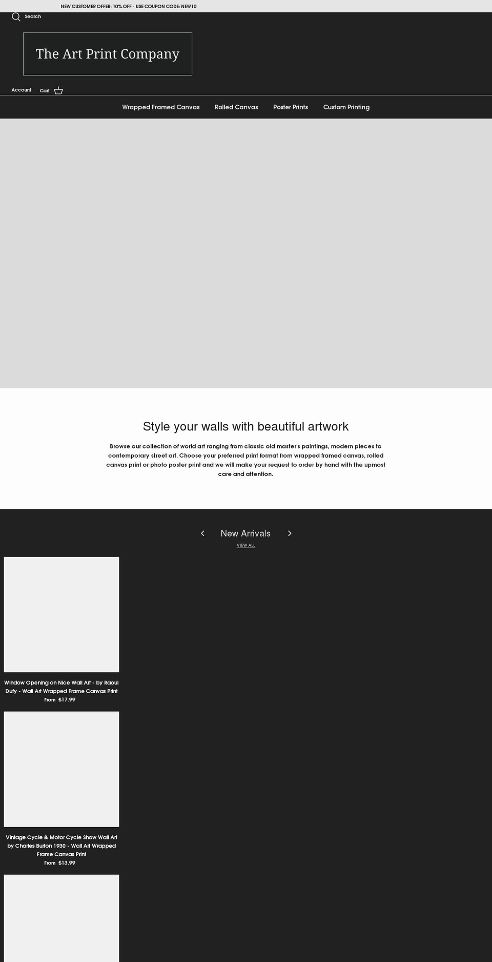 theartprintcompany.co.uk shopify website screenshot