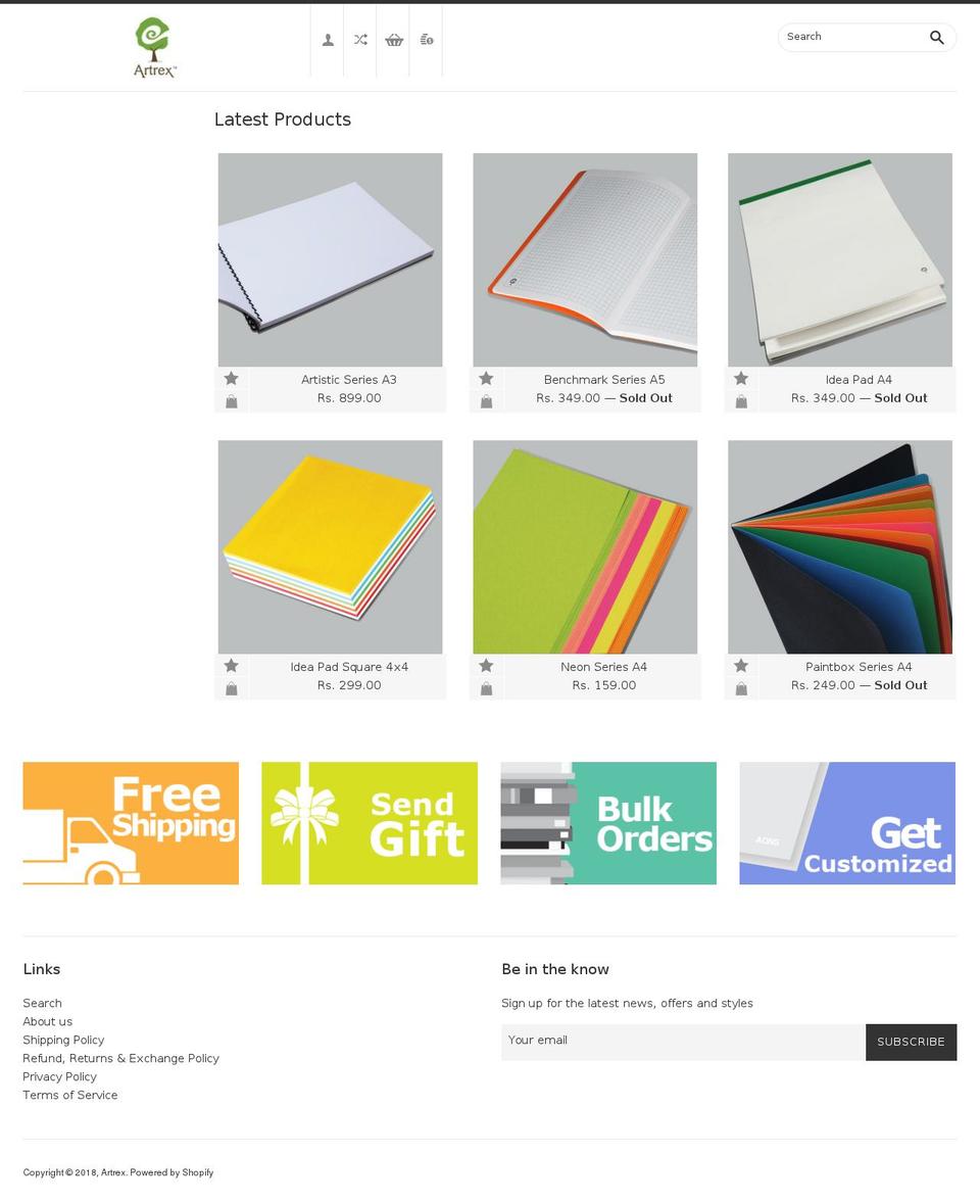 theartrex.com — Shopify storefront screenshot