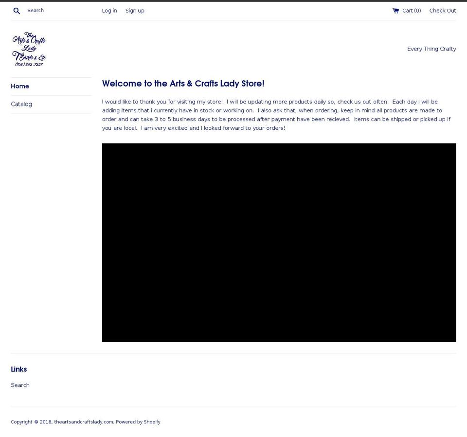theartsandcraftslady.com — Shopify storefront screenshot
