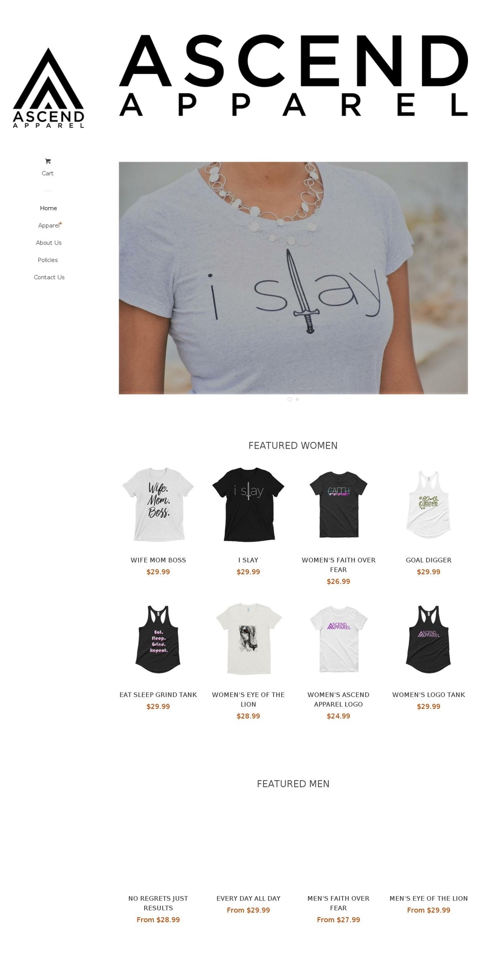 theascendapparel.com — Shopify storefront screenshot
