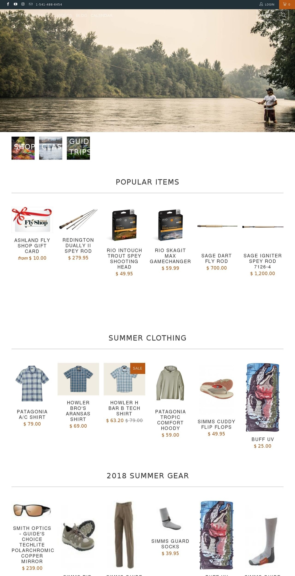 theashlandflyshop.com — Shopify storefront screenshot