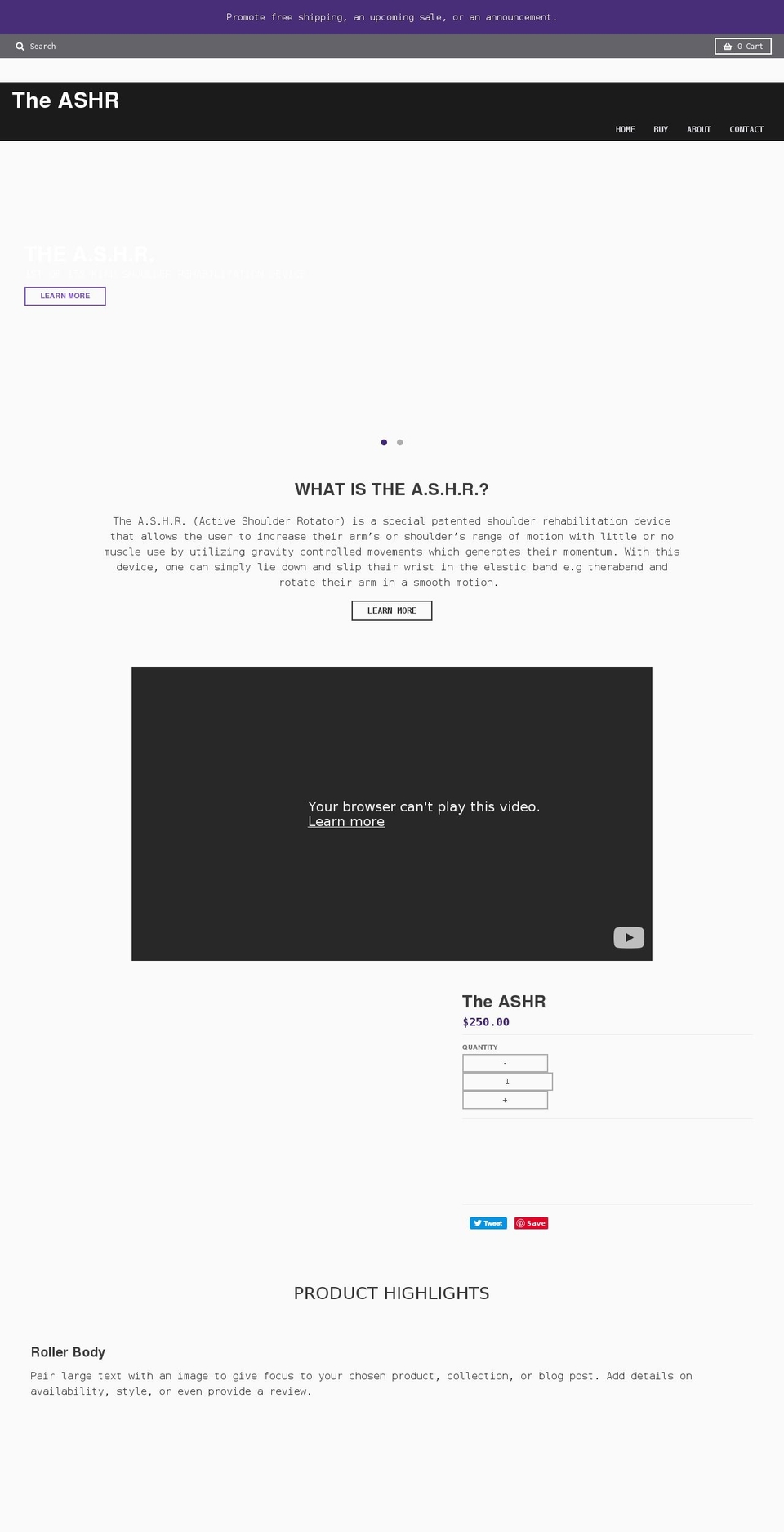theashr.com shopify website screenshot