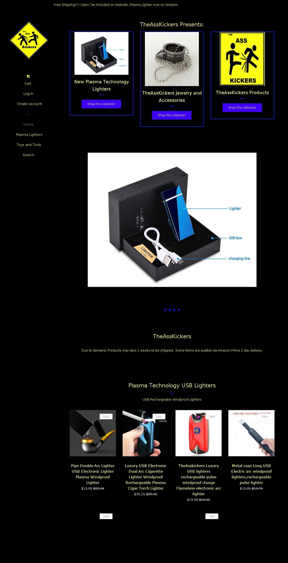 theasskickers.com — Shopify storefront screenshot