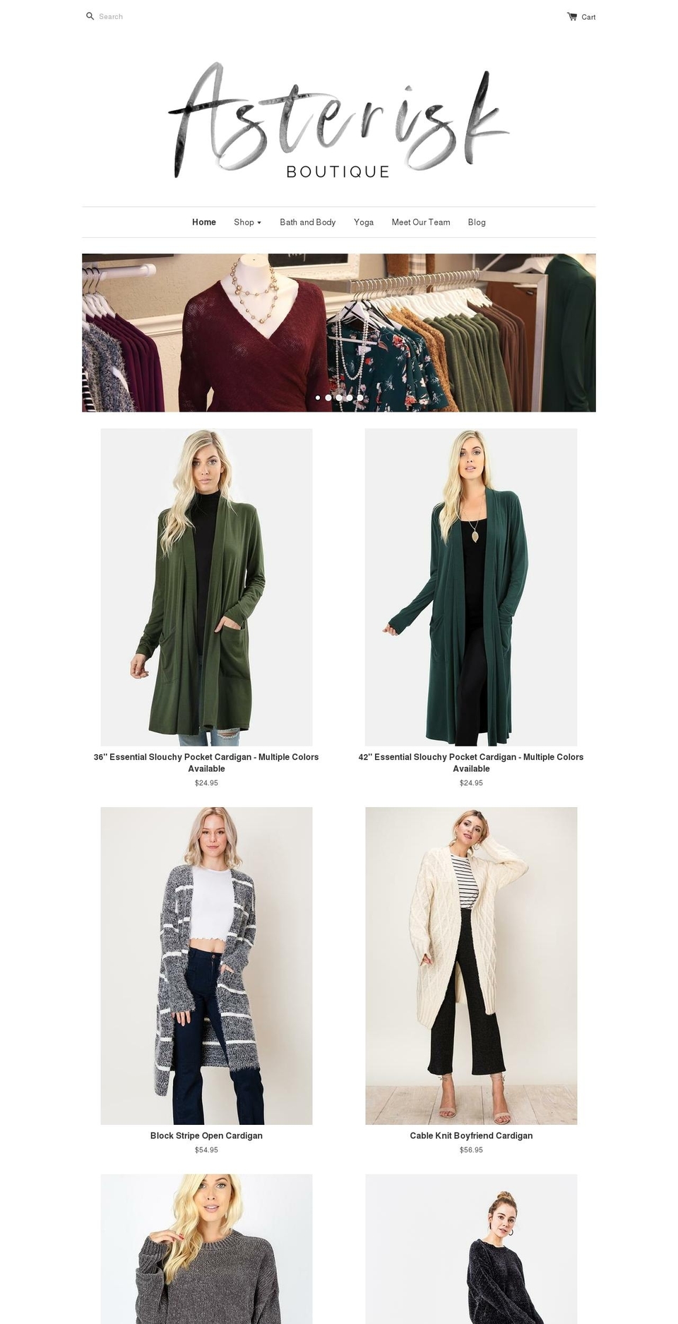 theasteriskboutique.com shopify website screenshot