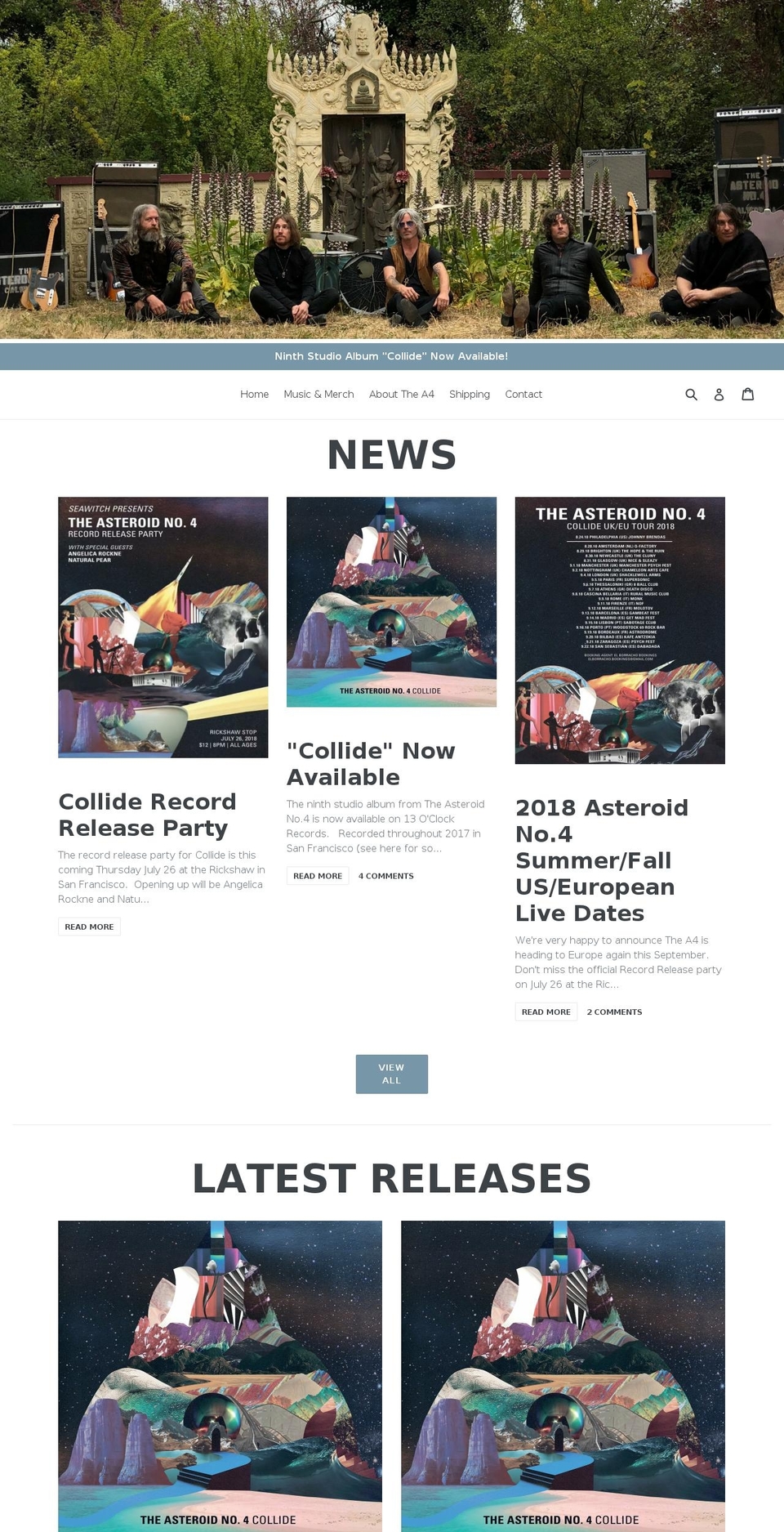 theasteroidno4.com shopify website screenshot