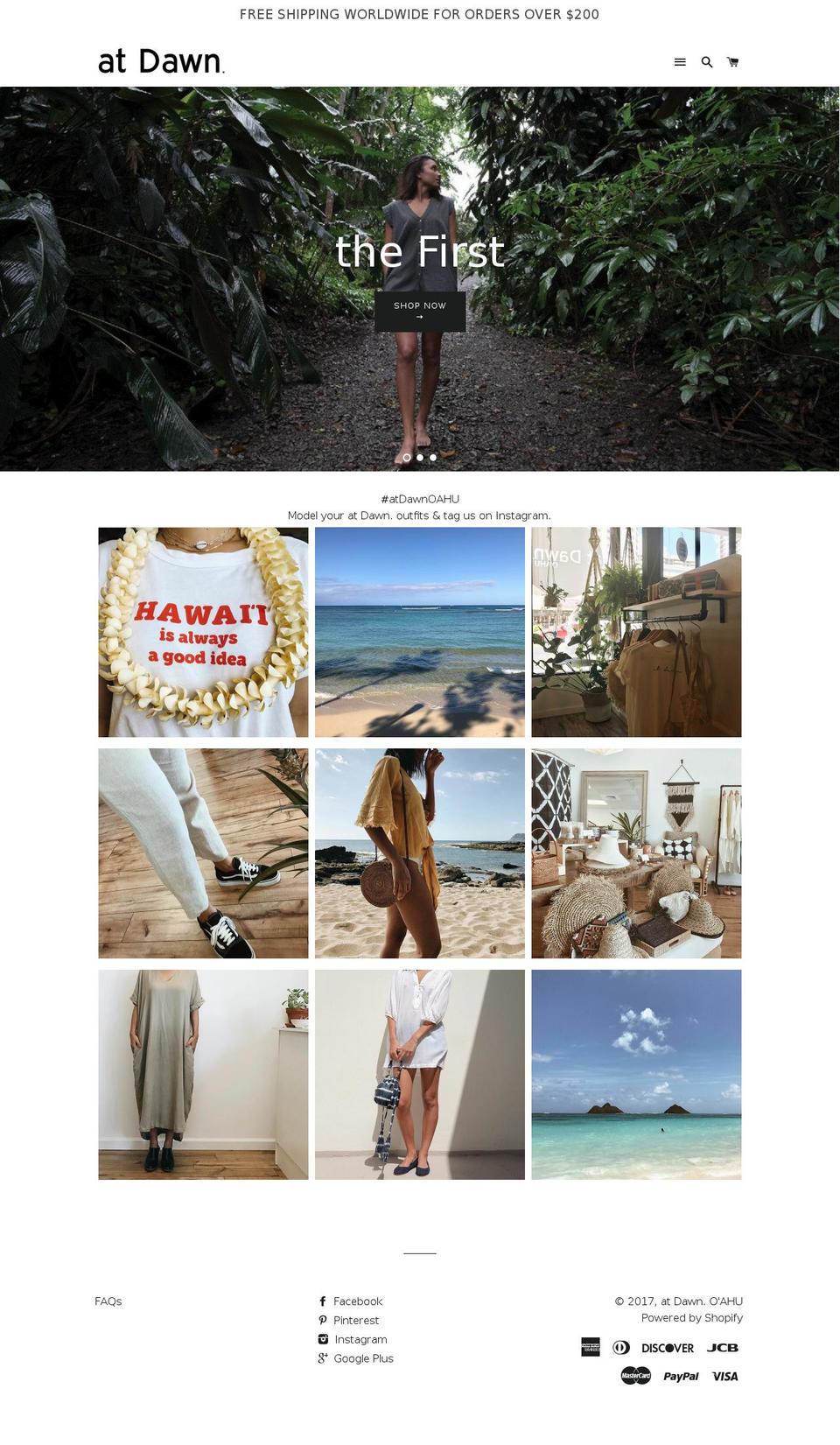 theatdawn.com shopify website screenshot