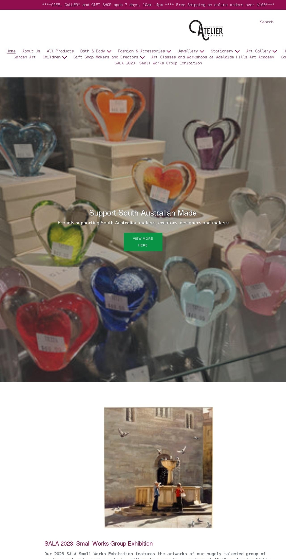 theateliercrafers.com.au shopify website screenshot