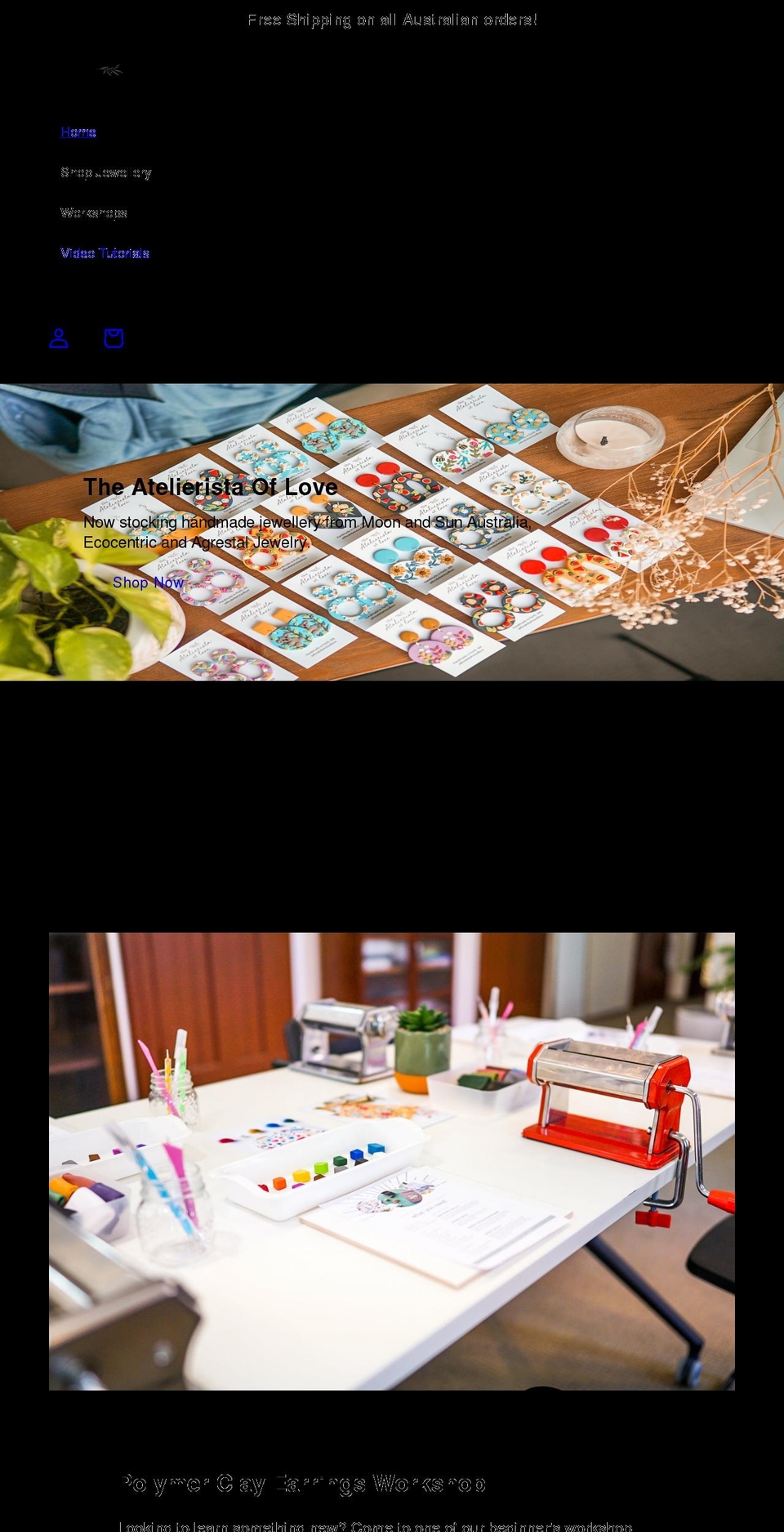 theatelieristaoflove.com shopify website screenshot