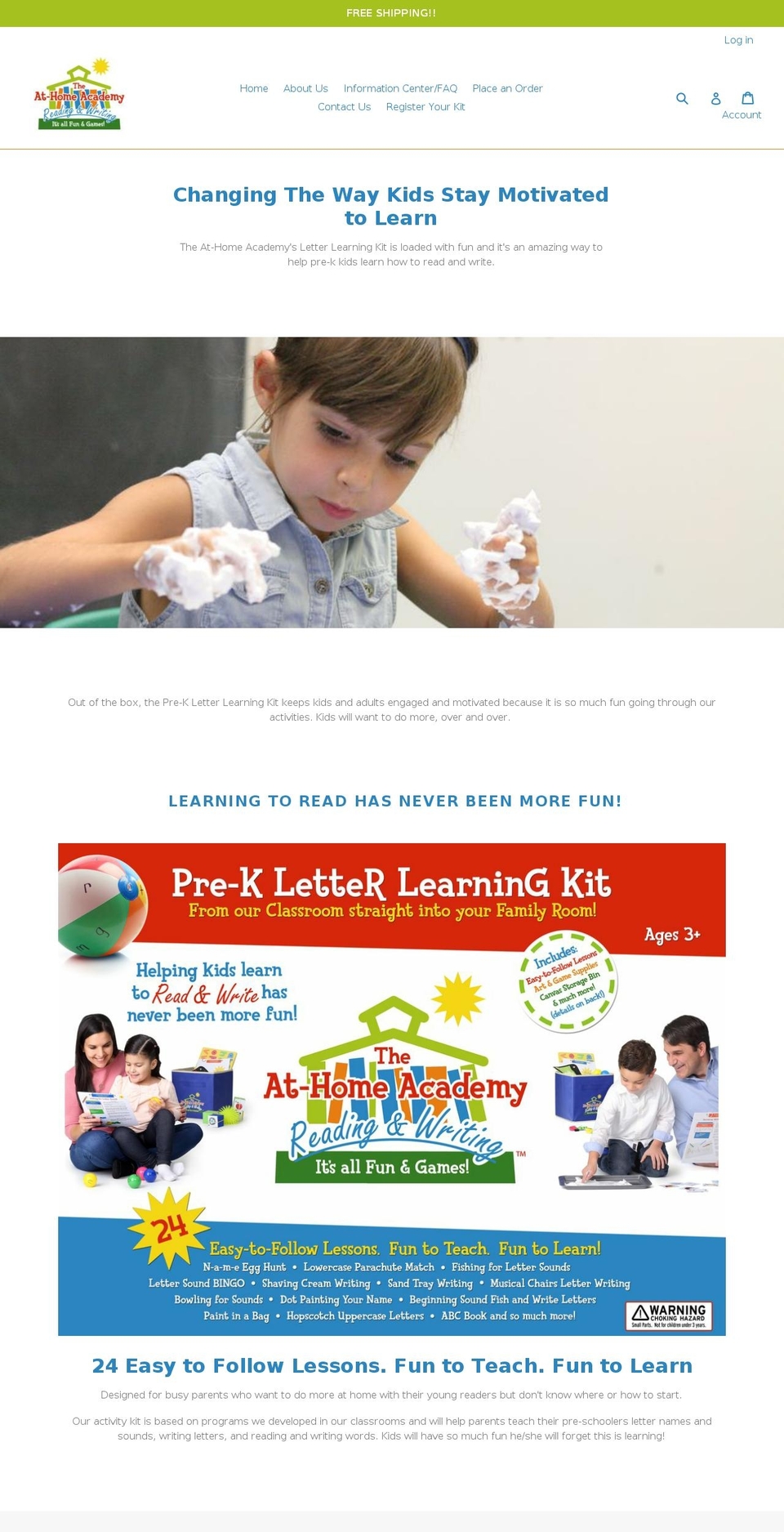 theathomeacademy.com shopify website screenshot