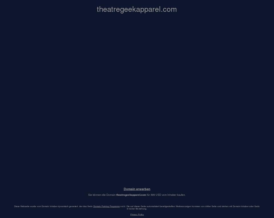 theatregeekapparel.com — Shopify storefront screenshot