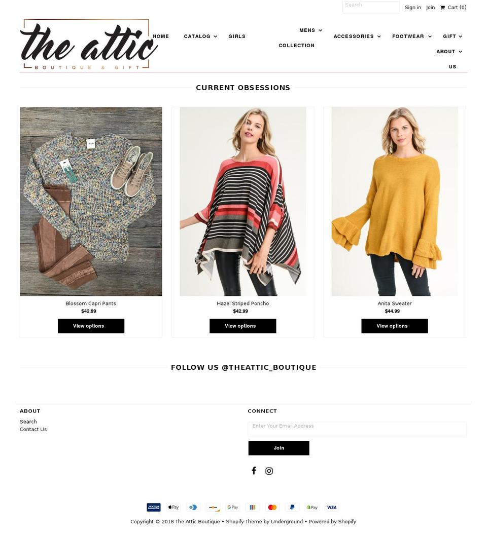 theatticboutiqueandgift.com — Shopify storefront screenshot