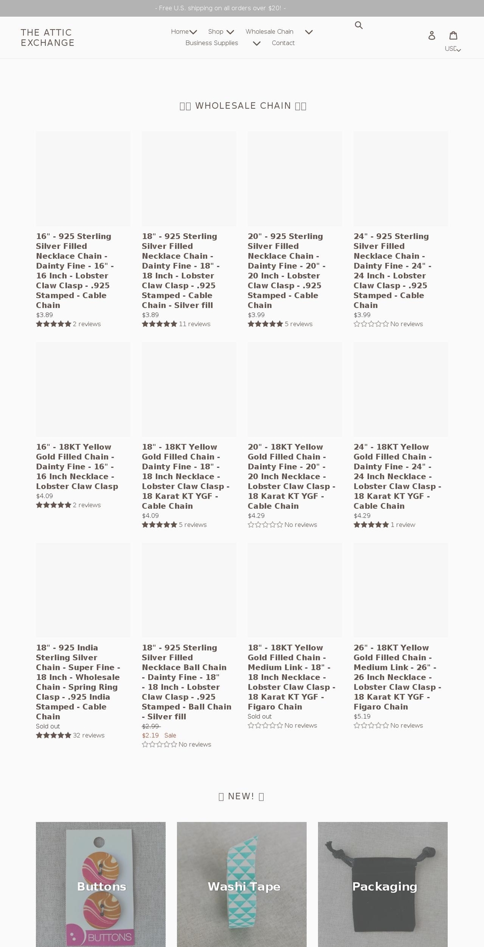 theatticexchange.com shopify website screenshot
