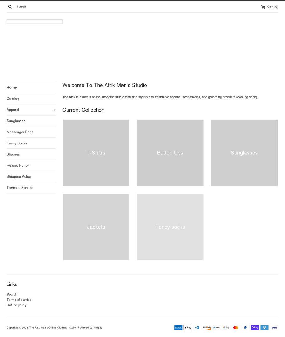 theattikstudio.com shopify website screenshot