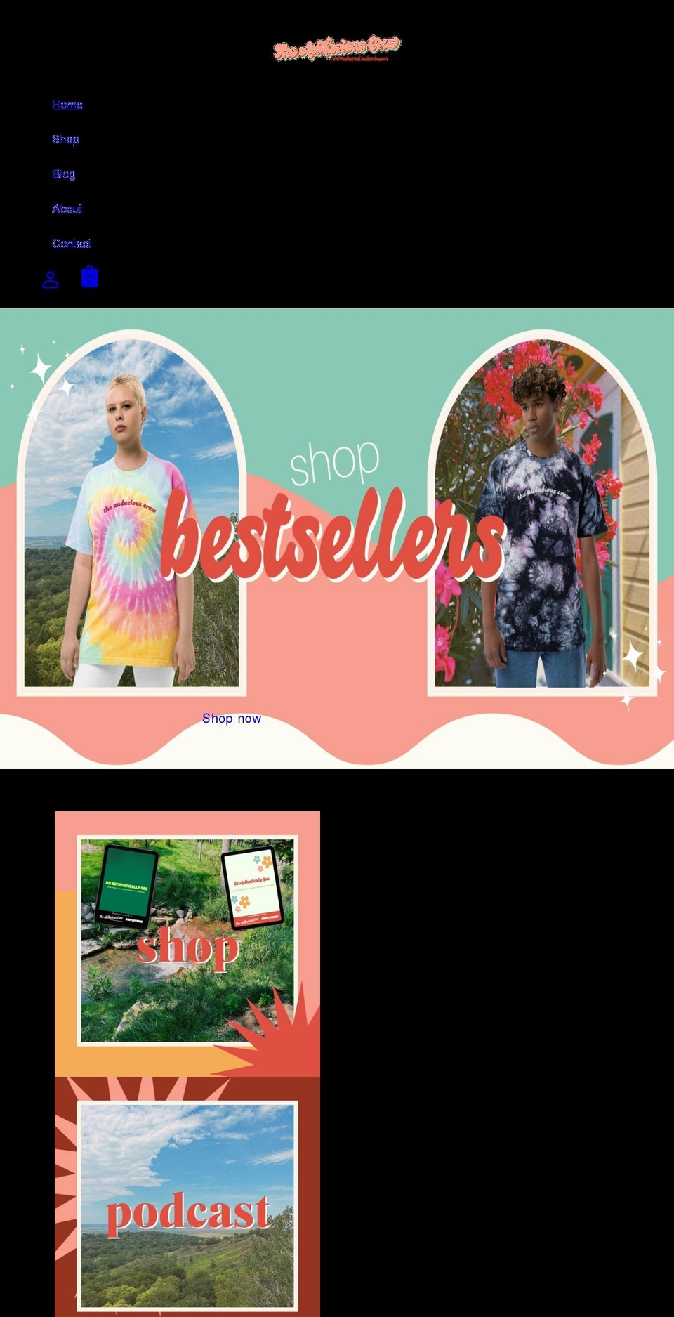 Pinkcherrytheme Shopify theme site example theaudaciouscrew.com