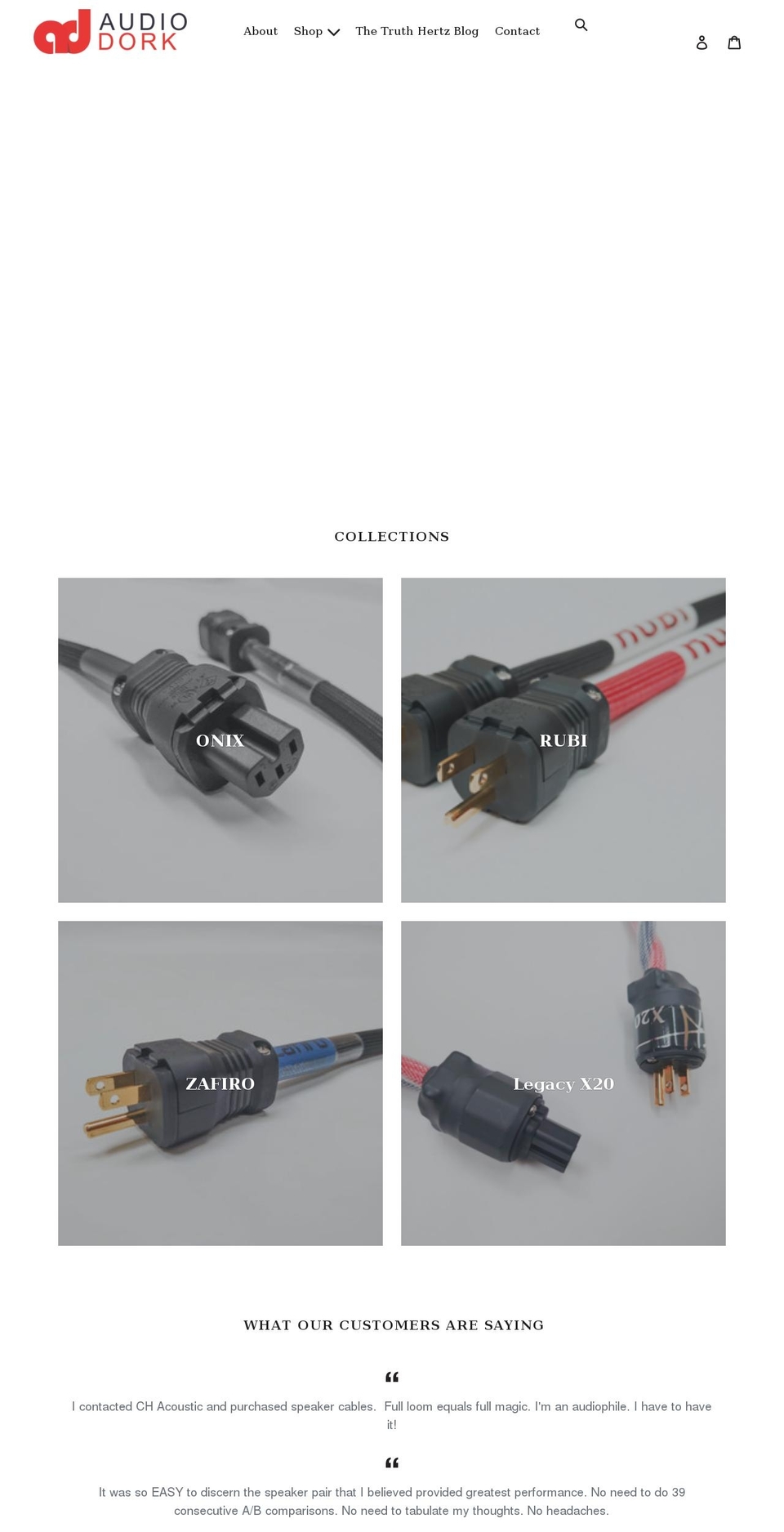 theaudiodork.com shopify website screenshot