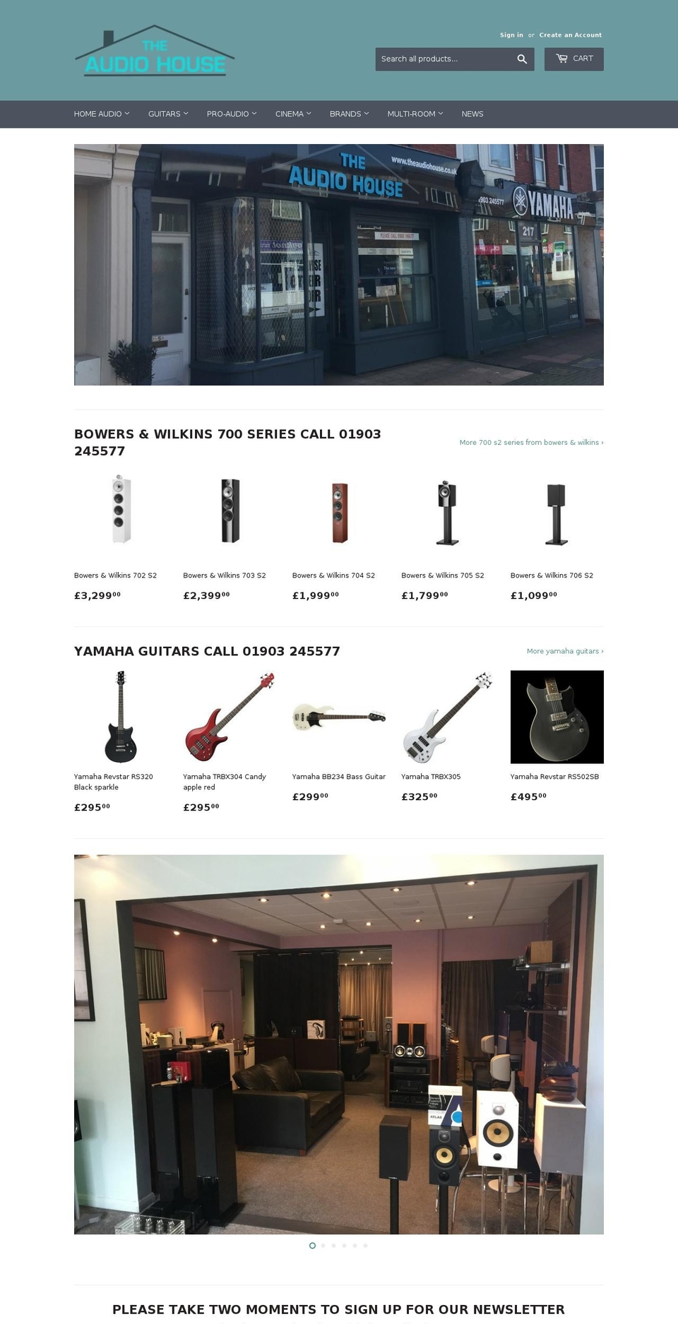 theaudiohouse.co.uk shopify website screenshot