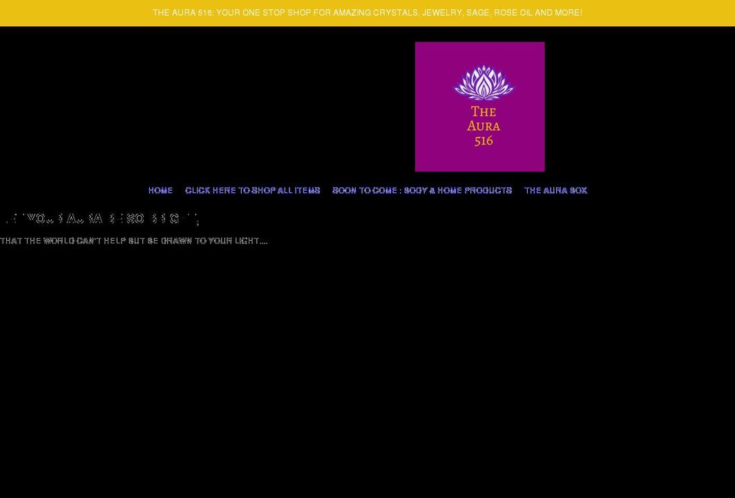 theaura516.com shopify website screenshot