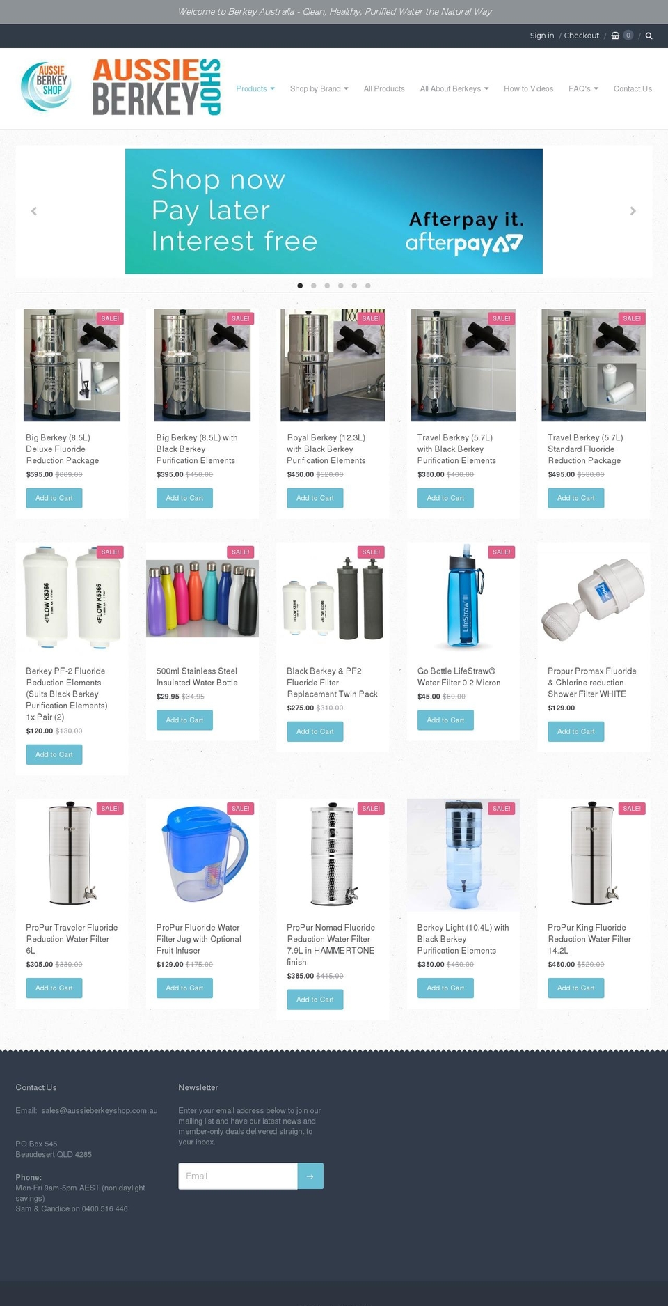 theaussieberkeyshop.com shopify website screenshot