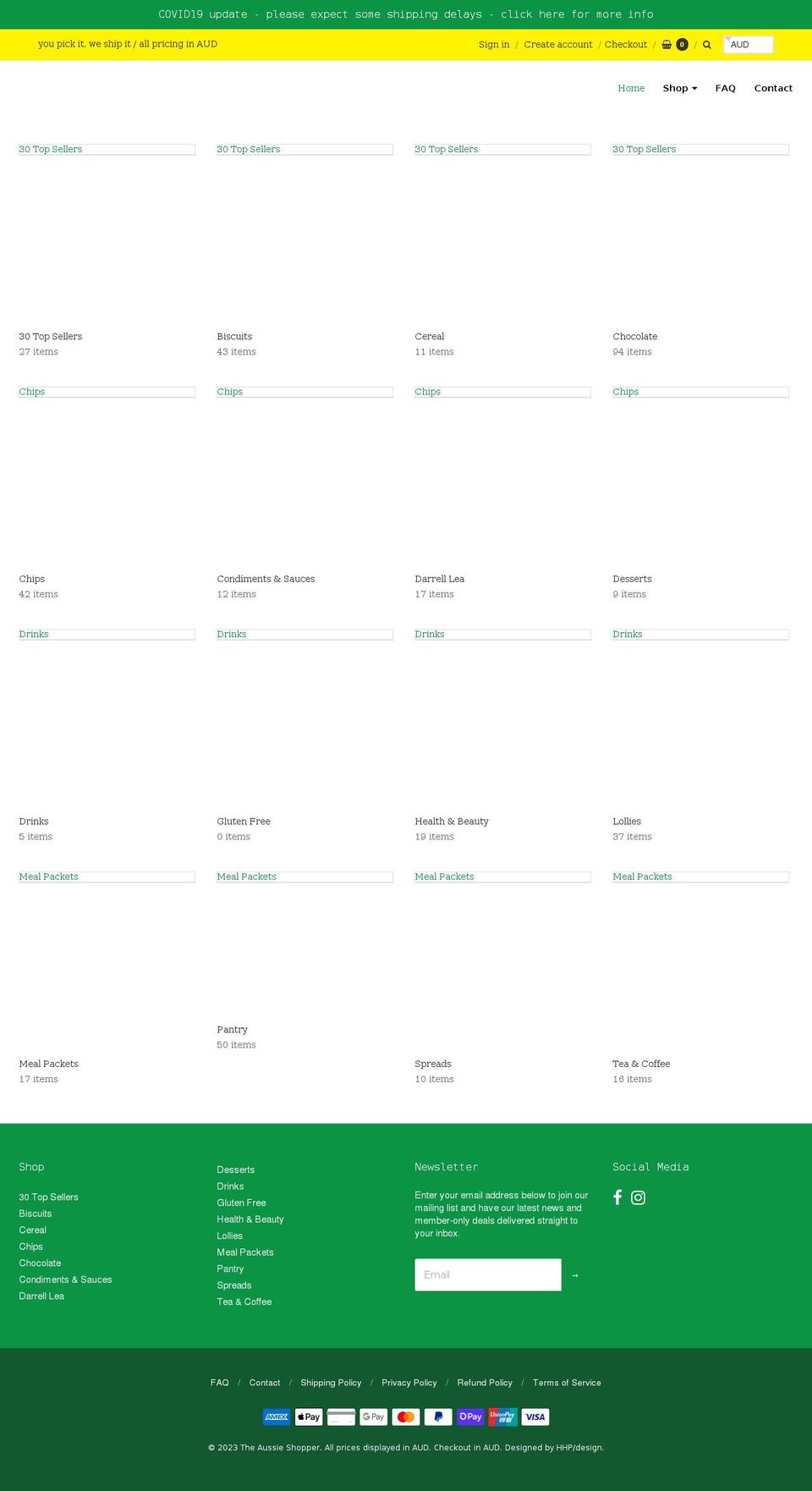 theaussieshopper.com shopify website screenshot