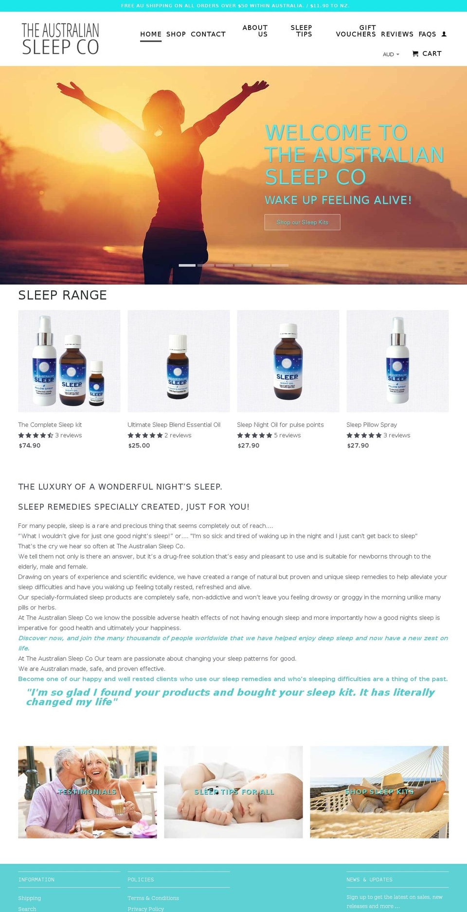 theaustraliansleepco.com.au shopify website screenshot