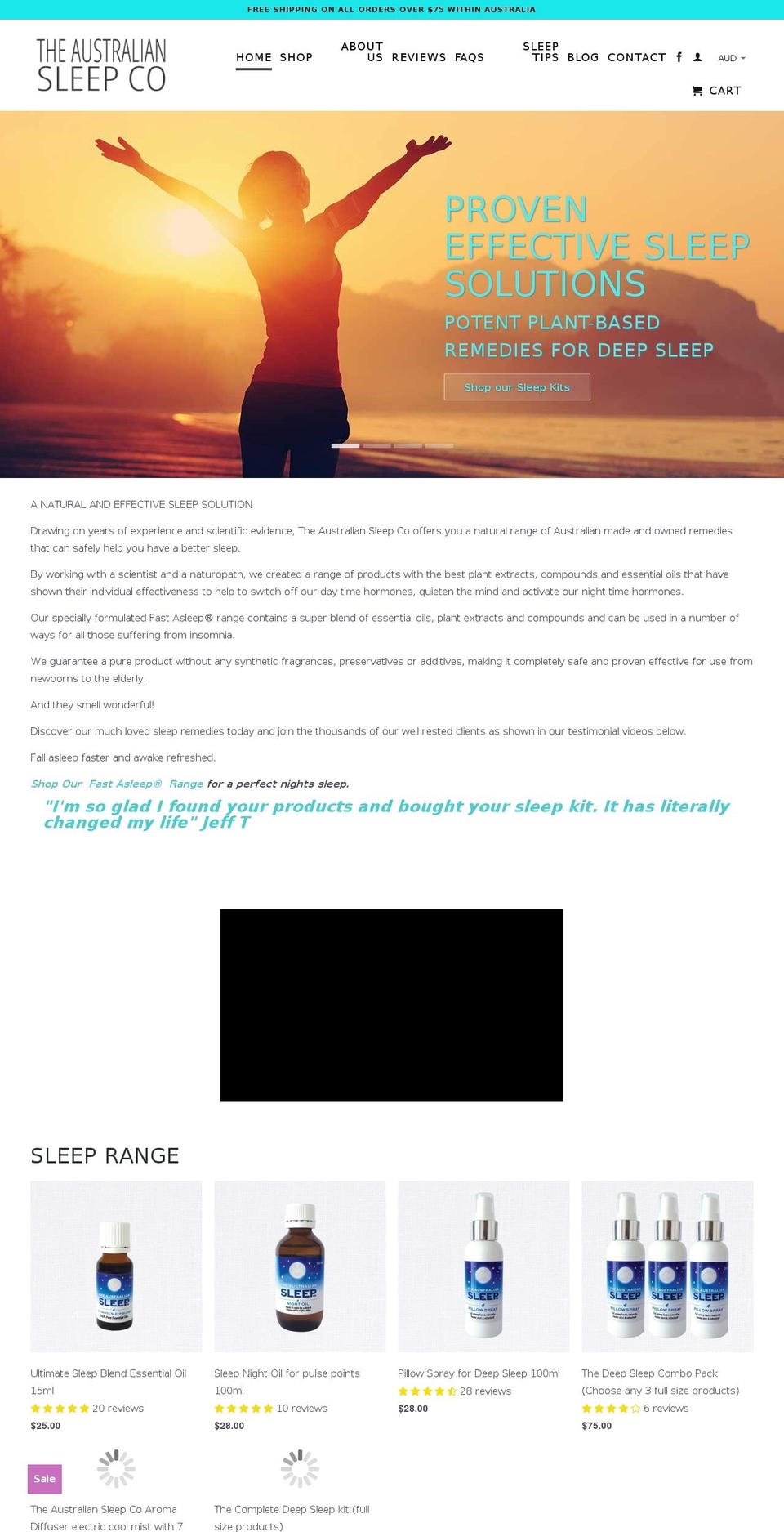 theaustraliansleepco.com — Shopify storefront screenshot
