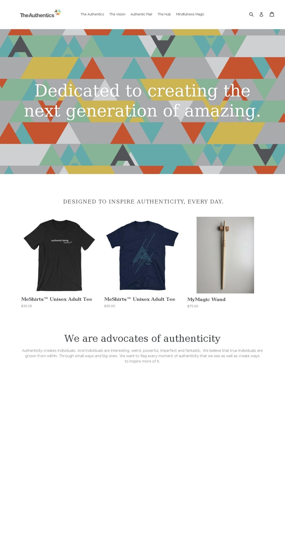 theauthenticscompany.com shopify website screenshot