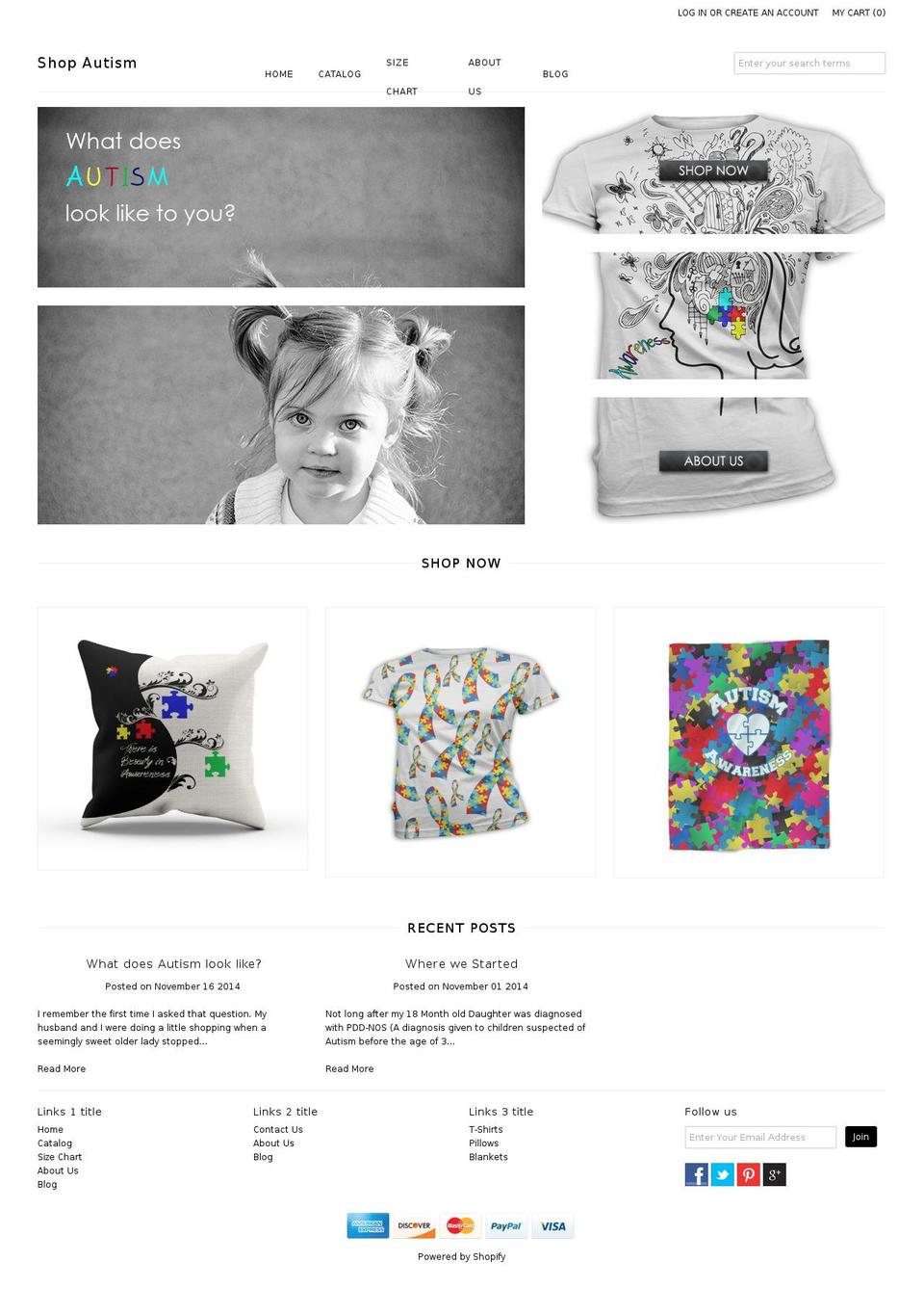 theautismawarenessstore.com shopify website screenshot