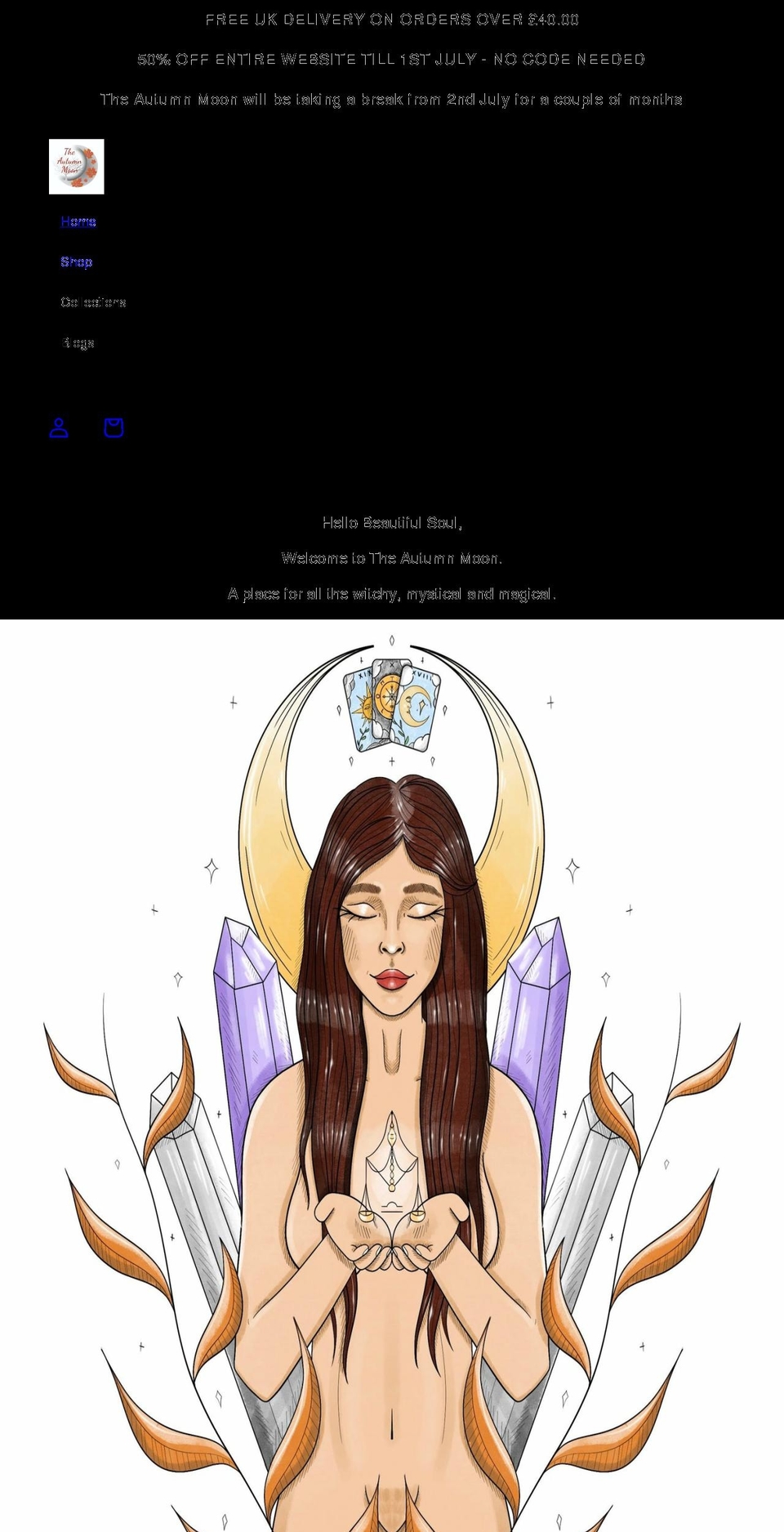 theautumnmoon.com shopify website screenshot