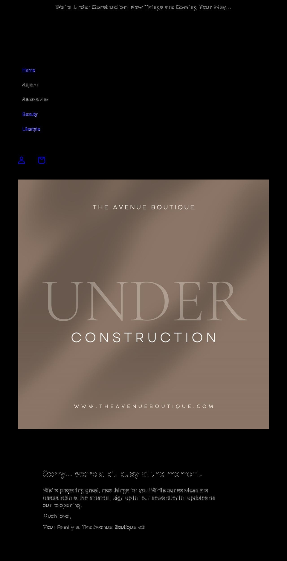 theavenueboutique.com shopify website screenshot