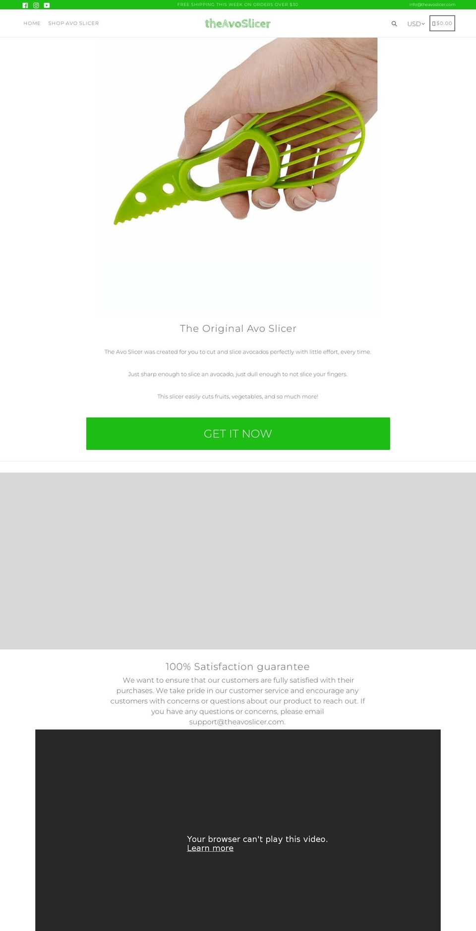 theavoslicer.com shopify website screenshot