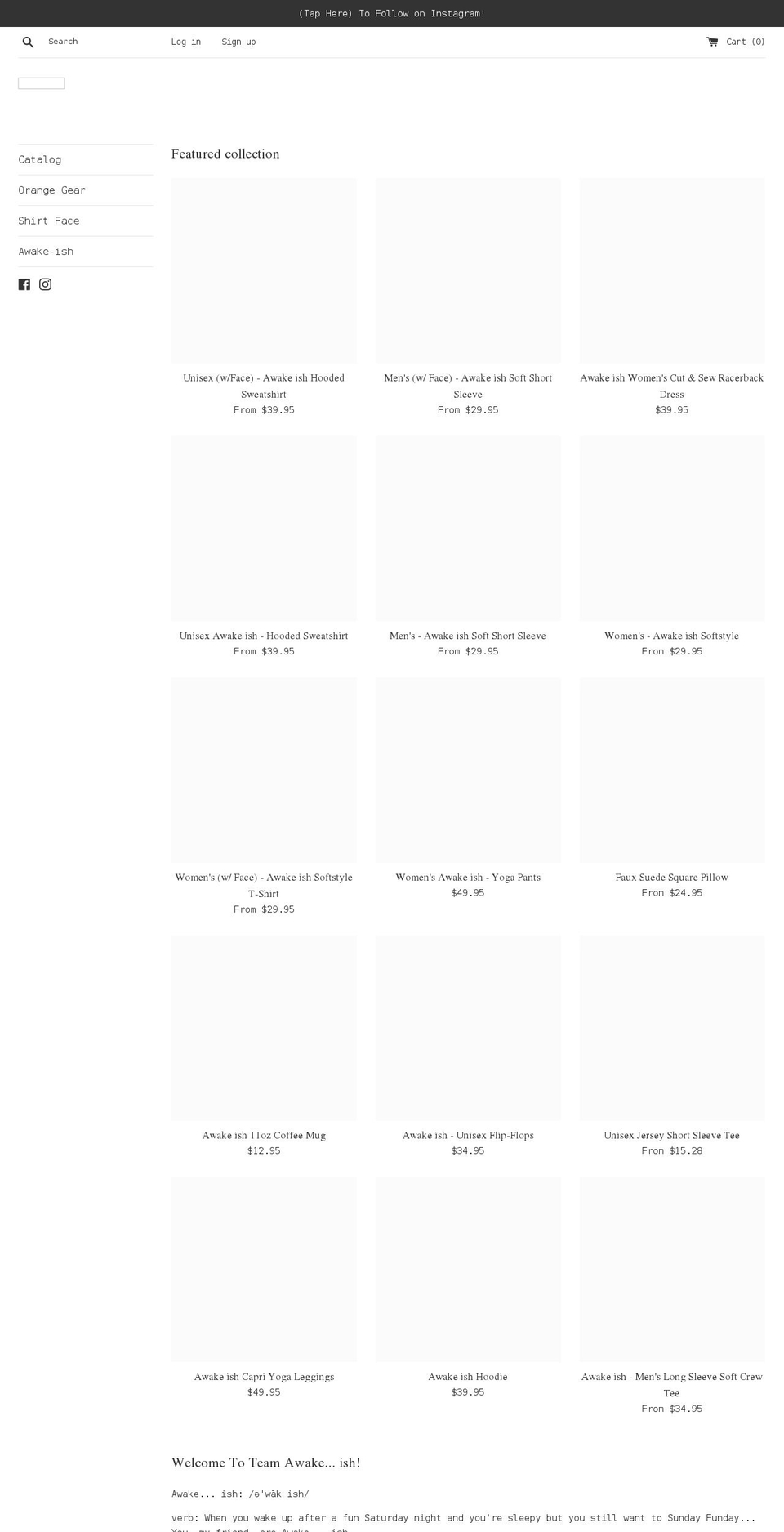 theawakeish.com shopify website screenshot