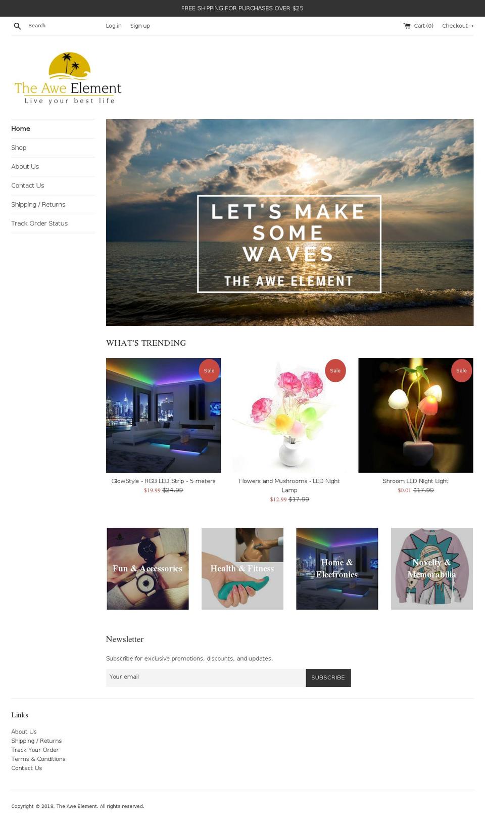 theaweelement.com shopify website screenshot