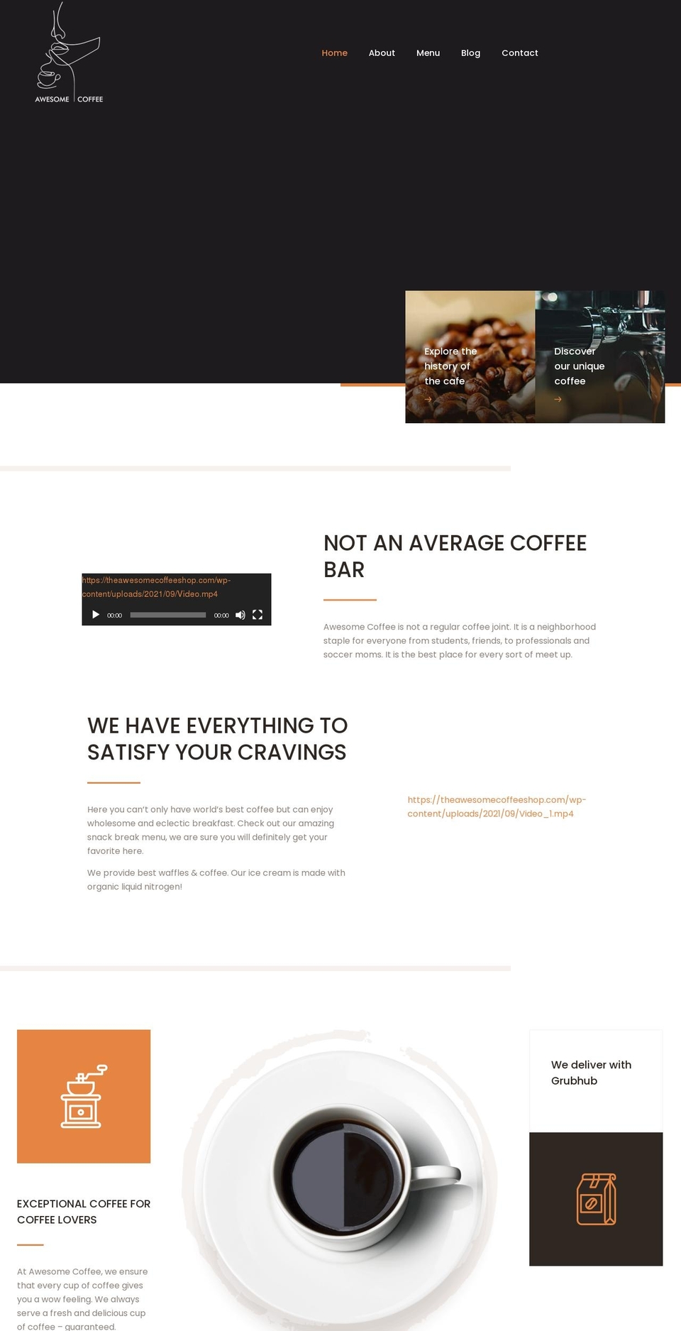 theawesomecoffeeshop.com — Shopify storefront screenshot