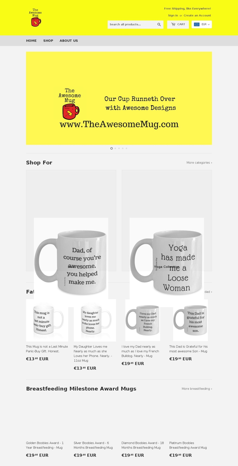theawesomemug.com — Shopify storefront screenshot