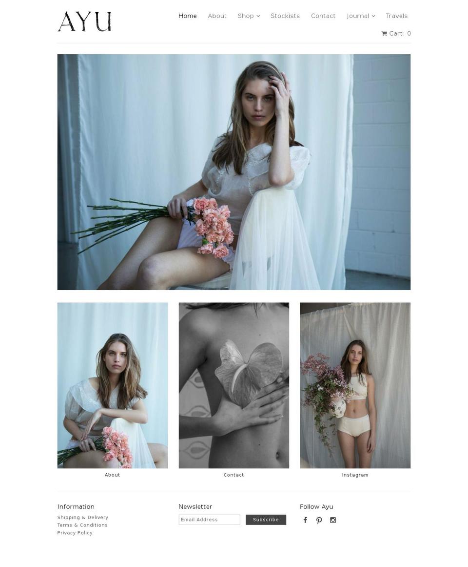 theayu.com.au shopify website screenshot
