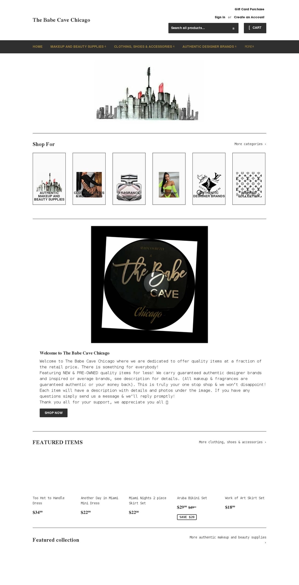 thebabecavechicago.com shopify website screenshot