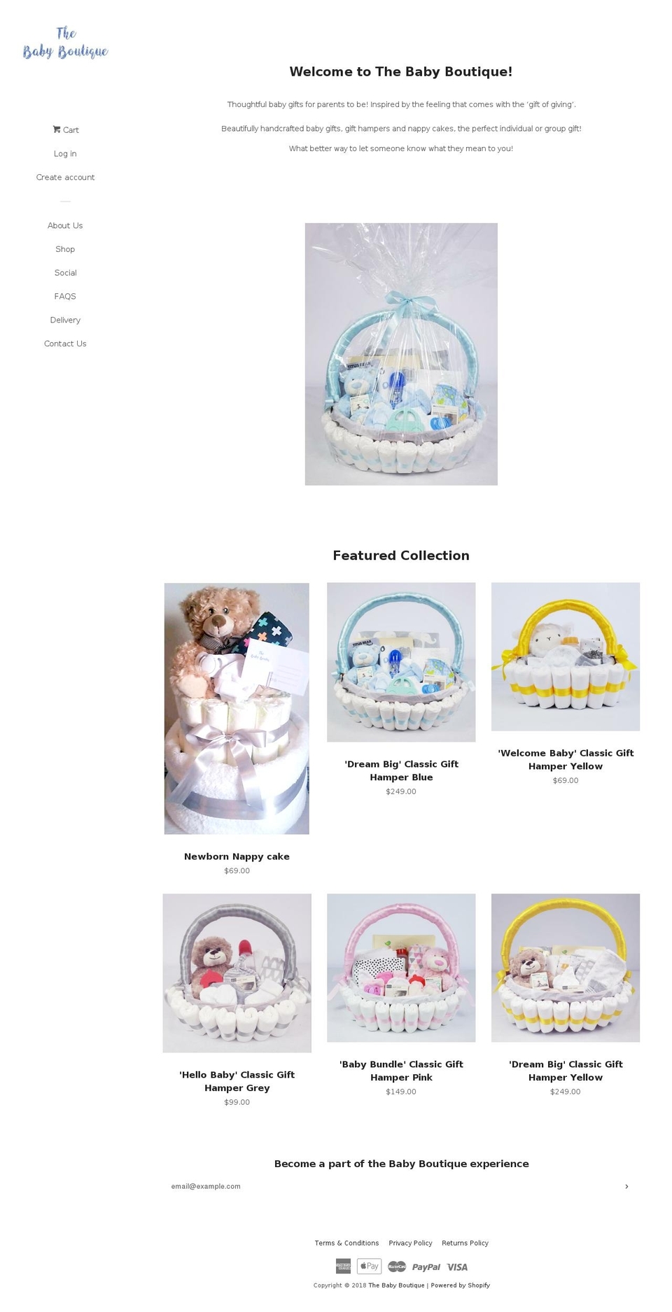 thebabyboutique.com.au shopify website screenshot