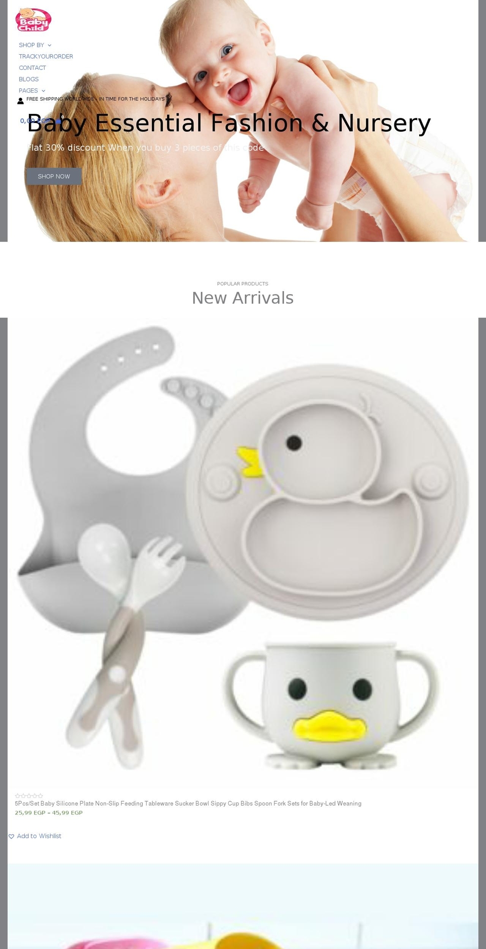 thebabychild.com shopify website screenshot
