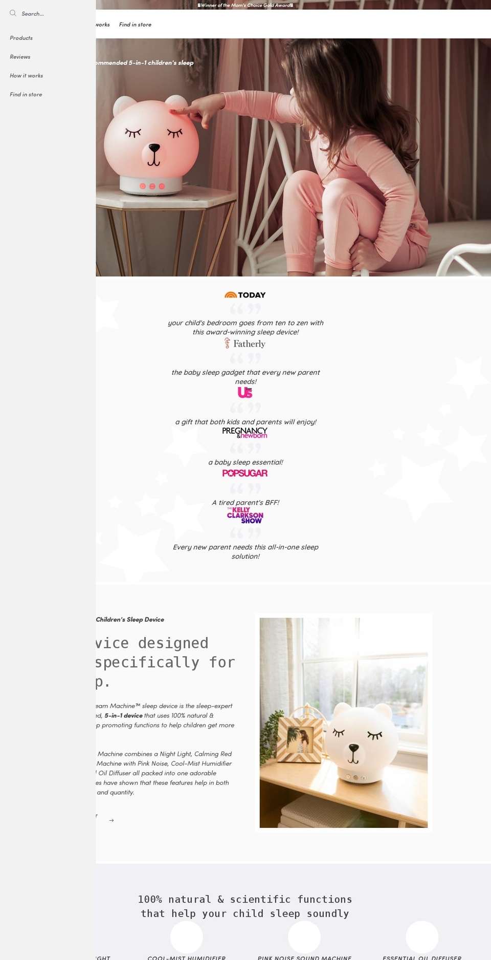 thebabydreammachine.com shopify website screenshot