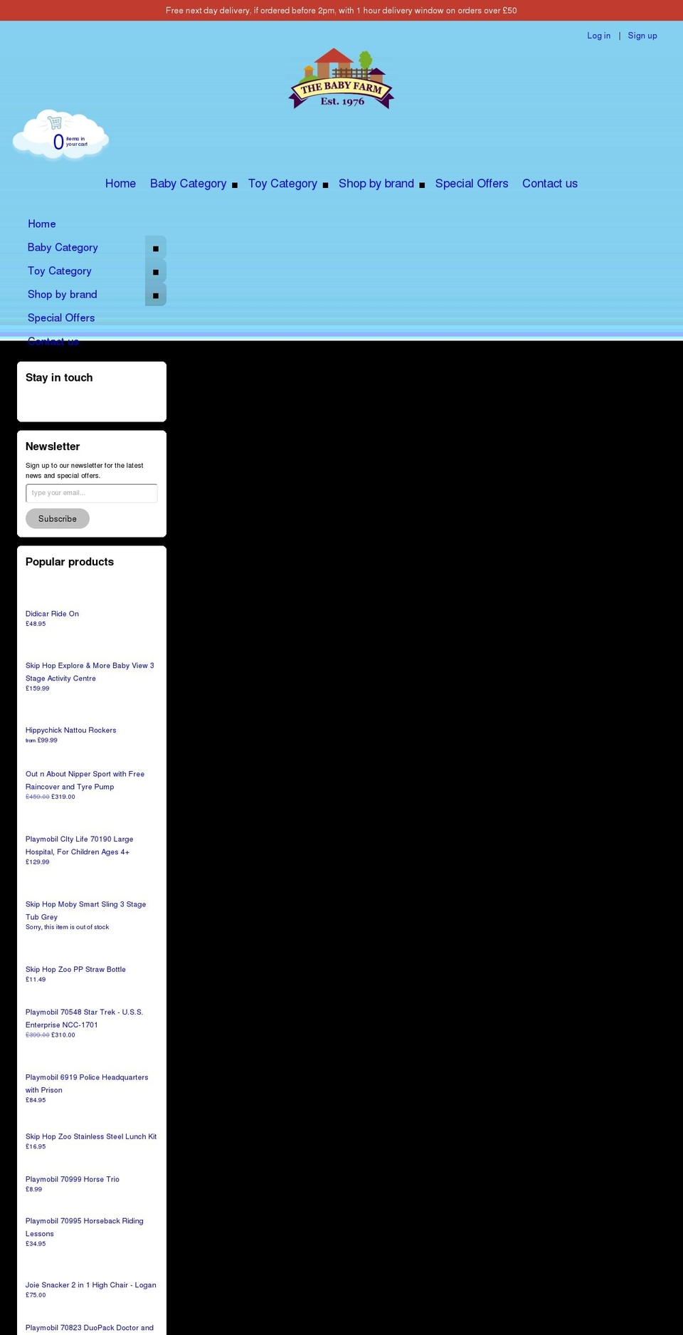 thebabyfarm.co.uk shopify website screenshot