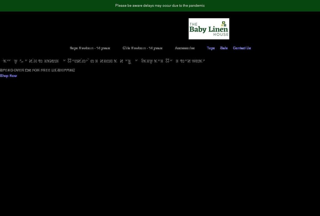 thebabylinenhouse.co.uk shopify website screenshot
